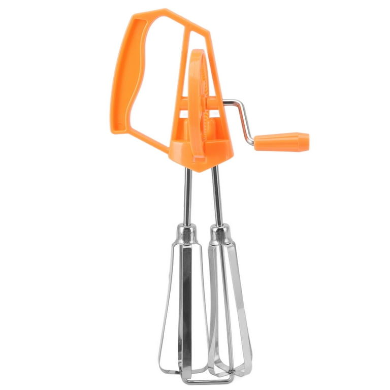  Manual Hand Mixer Hand Crank Stainless Steel for Home White,Orange