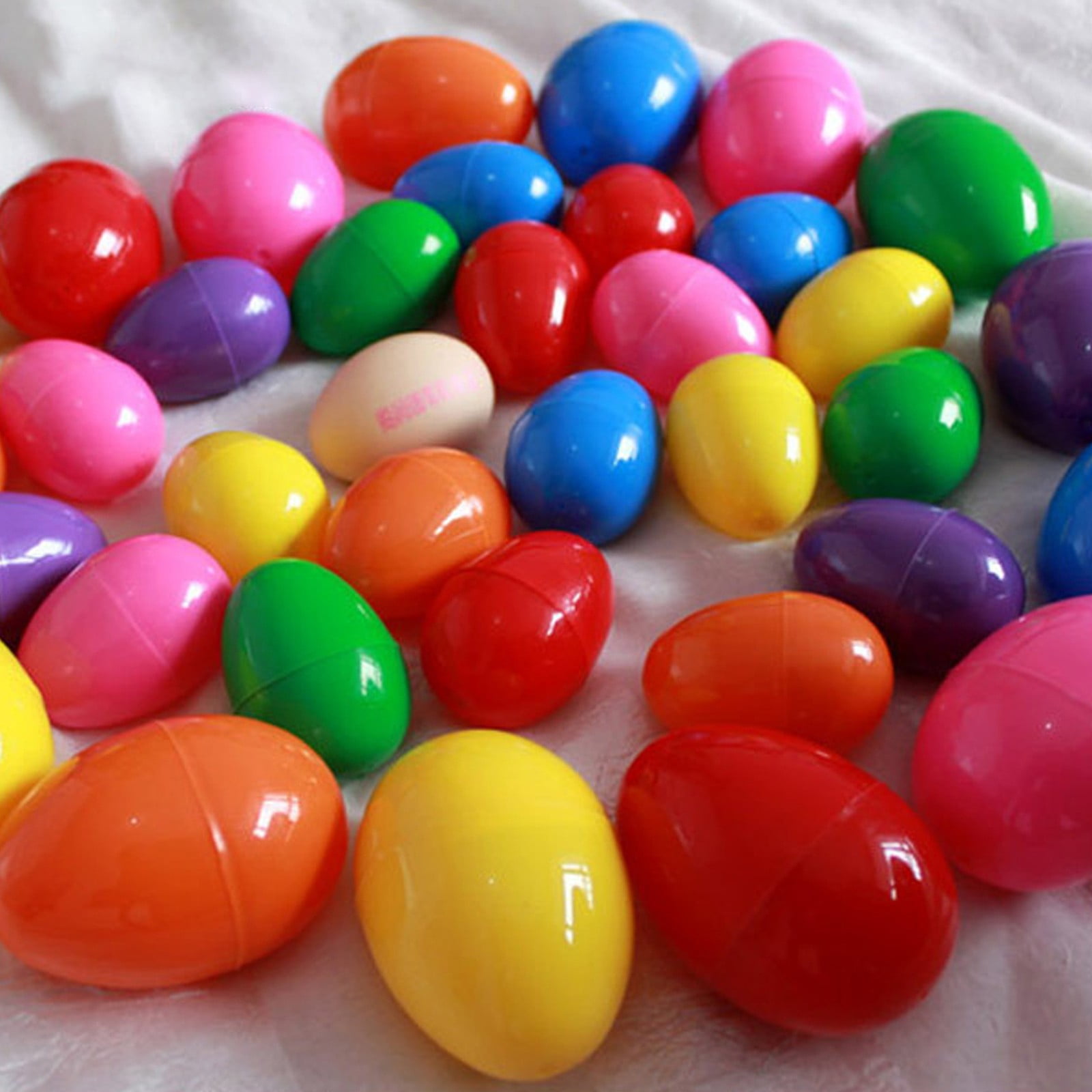 Homesteed 100pc Fillable Easter Eggs Empty Hinged Easter Decorations Pop Proof Seal for Easter Hunt and Tossing Gifts
