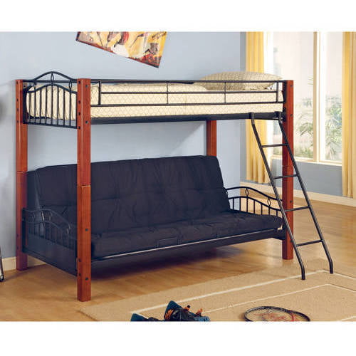 Futon Metal Wood Bunk Bed, Cinnamon Twin Bunk Bed Instructions