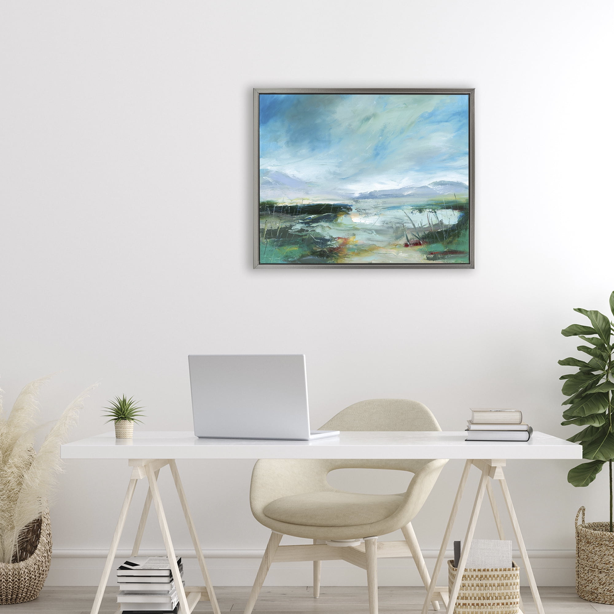 Stupell Industries Days By The Loch Gray Framed Floater Canvas Wall Art, design by Lesley Birch
