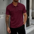 thumbnail image 2 of LMOIPLI Mens Work Shirts 2026 Short Sleeve Casual Slim Fit Button Up Waffle Golf Shirts with Pockets Tennis T Shirts Wine XXL, 2 of 9