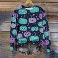 thumbnail image 3 of Craaazy Halloween Sweatshirts For Women Loose Long Sleeve Round Neck Shirts Women's Halloween Printed Pullover Tops Fall Crew Neck Sweatshirt Gifts For Women, 3 of 5
