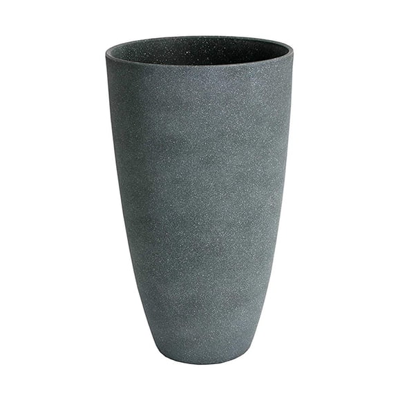 Open Box Algreen Weather Resistant Composite Tall Vase Planter, Gray Stucco