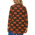 thumbnail image 3 of Abcomgle 4xl Womens Halloween Shirts Spooky Pumpkin Bat Graphic Tshirts for Women Plus Size Crewneck Long Sleeve Tee Shirts for Women Holiday Casual Halloween Outfits Women,4XL, 3 of 4