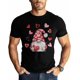 thumbnail image 1 of Camisetas para hombre, camiseta de algodón con cuello redondo de gnomo de San Valentín, manga corta para hombre, enano del amor, 1 of 8
