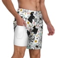 thumbnail image 3 of Picia Funny Puppy pattern Mens Swim Trunks with Compression Liner Stretch Beach Shorts Quick Dry with Zipper Pockets No-Chafing Board Shorts-3X-Large, 3 of 9