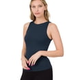 thumbnail image 4 of Niobe Clothing Womens Ribbed Crew Neck Sleeveless Tank Top, 4 of 4