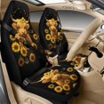 thumbnail image 2 of Xoenoiee Highland Cattle Sunflower Print PU Leather Car Seat Covers Full Set with Seat Belt Cover Pad and Car Armrest Cover Pad, 5 Pieces Automotive Front Seat Seat Cover for Cars Trucks SUV, 2 of 7