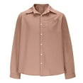 thumbnail image 4 of Mens Dress Shirts Long Sleeve Qiggri Summer Men's Fashionable Casual Solid Color Button Pocket Iapel Top/Shirt Mens Casual Shirts, 4 of 6