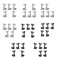 thumbnail image 5 of A Set 5Pcs Fish Tail Buttons Bass String Tuners Tuning Pegs Keys Machine Heads 3L2R Silver, 5 of 5