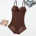 thumbnail image 5 of XFeng.Women Spaghetti Strap Solid Bodysuit, Sweetheart Neck Sleeveless Basic Jumpsuit Bodysuit Multi Colors.Coffee.XXXL, 5 of 5