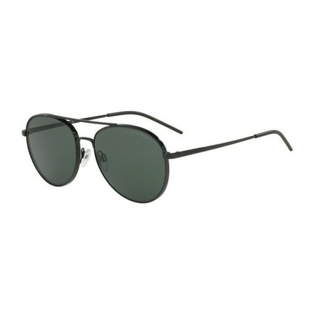 Emporio Armani Men's EA2040 301471 58 Aviator Metal Plastic Black Grey Sunglasses
