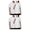 thumbnail image 4 of Monstrate Uniforme de Chef de algodón, camisas de manga corta de verano para hombres, botones con bolsillos delanteros, suministros para el Type3 NO3, 4 of 6
