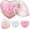 Pink, variant on Heart Shaped Glass  Puff Container with 2 Soft  Puffs,   Puff Holder Case for Women ,Makeup Puff Storage Box for Dresser,Bathroom Counter, Decor(Heart,)