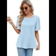thumbnail image 1 of Tops de Mujer 2025, Camisetas Casuales de Acampanada, Camisetas Básicas de Verano con Cuello Redondo, Blusas Lindas, Azul L, 1 of 7