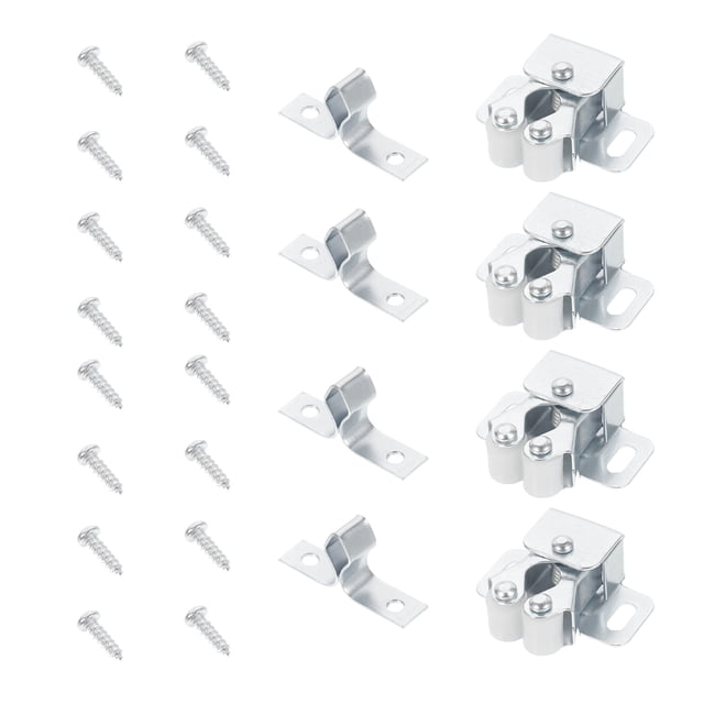 Phenofice 20 Sets Door Latches Hardware Rolled Steel Double Ball Design for Cabinet