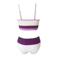 thumbnail image 4 of HAPIMO Women's Bikini Swimsuit Summer Seaside Clothes for Girls Color Block Beachwear Tank Top Bathing Suit Triangle Ribbed Swimwear Sets Savings Purple XL, 4 of 6