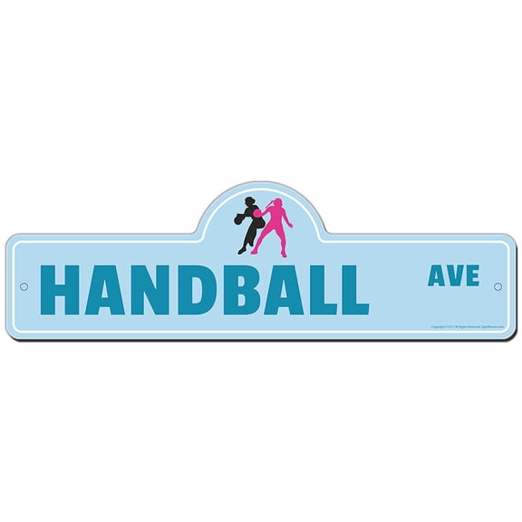 Handball Street Sign | Indoor/Outdoor | Funny Home Decor for Garages, Living Rooms, Bedroom, Offices | SignMission personalized gift