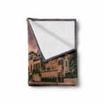 thumbnail image 2 of Cityscape Soft Flannel Fleece Blanket, Colorful Sunrise over Venetian Bay Naples Florida Apartments Trees Waterscape, Cozy Plush for Indoor and Outdoor Use, 70" x 90", Purple Green, by Ambesonne, 2 of 6