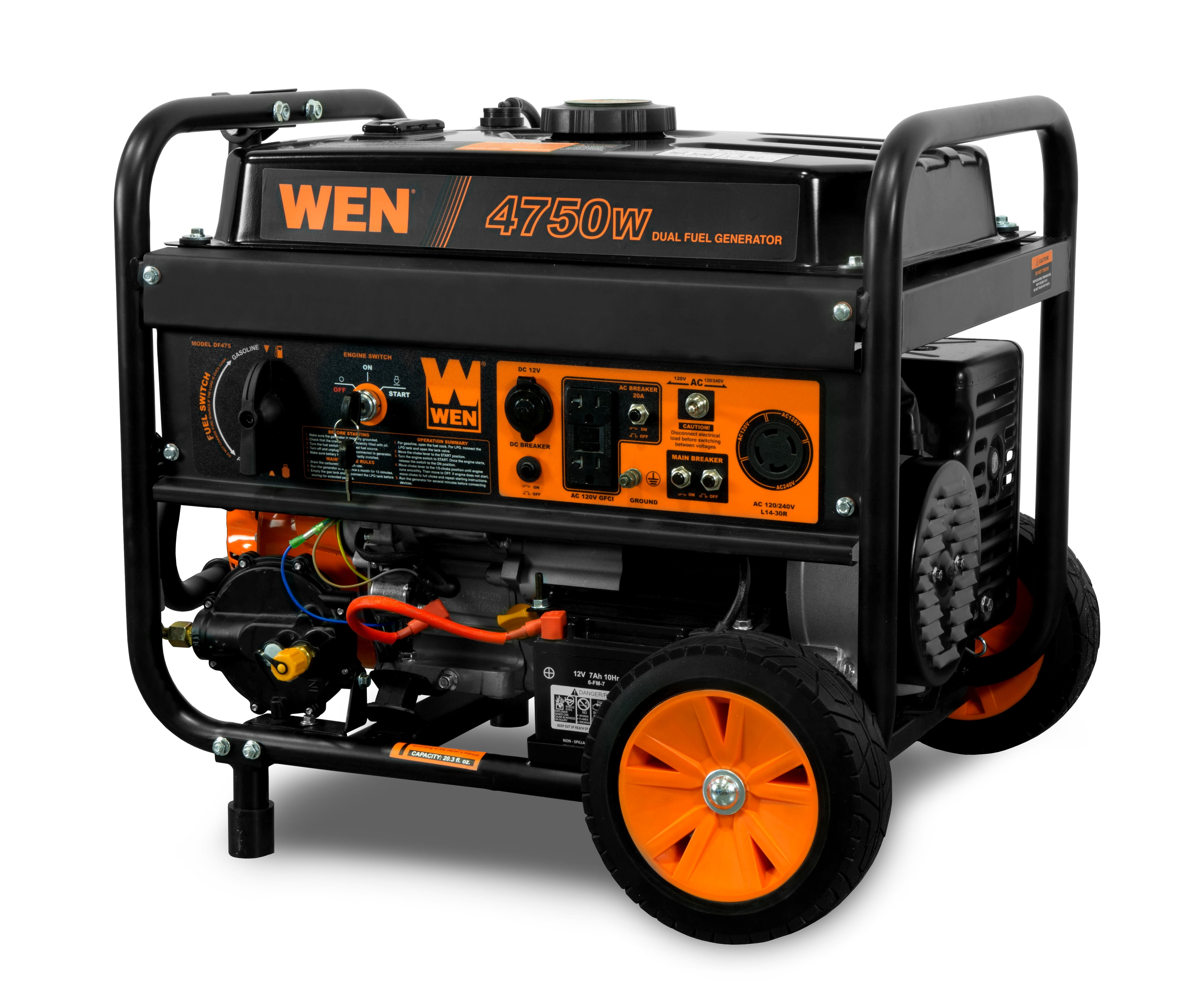 Buy WEN 4,750/3,800-Watt 120-Volt/240-Volt Dual Fuel Gasoline and .