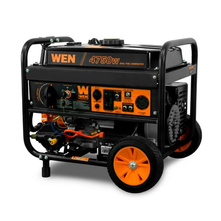 WEN 4750-Watt 120V/240V Dual Fuel Portable Generator with Wheel Kit and Electric Start - CARB