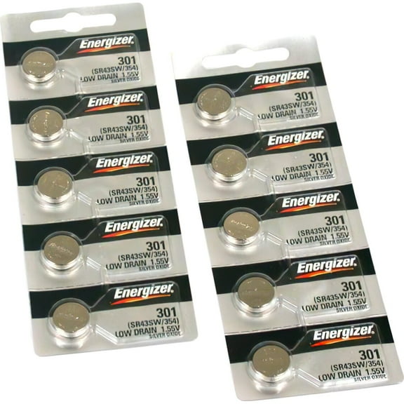 10 386 / 301 Energizer Watch Batteries SR43SW SR43W