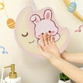 thumbnail image 4 of EWASWON Pink Easter Bunny Hand Towels, 2-Pack Soft Coral Fleece Kitchen & Bathroom Towels with Hanging Loop, 4 of 6