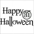 thumbnail image 2 of Happy Halloween with Bat Circle October 31 Vinyl Lettering Wall Decal Sticker Halloween Bats Stickers Tombstone Decals - Size: 16.5"H x 30"L - Color: Black, 2 of 6
