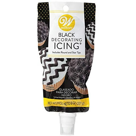 Wilton 704-4748 Black Decorating Icing 8 Ounce, With Plastic Tips