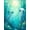 Blue, Pattern 1, variant on Flatwoven High Traffic Area Rug, Subtle Aqua Marine Life, Non Slip, Stain Resistant, Washable Area Rugs for Living Room, Bedroom(Blue, 2X3)