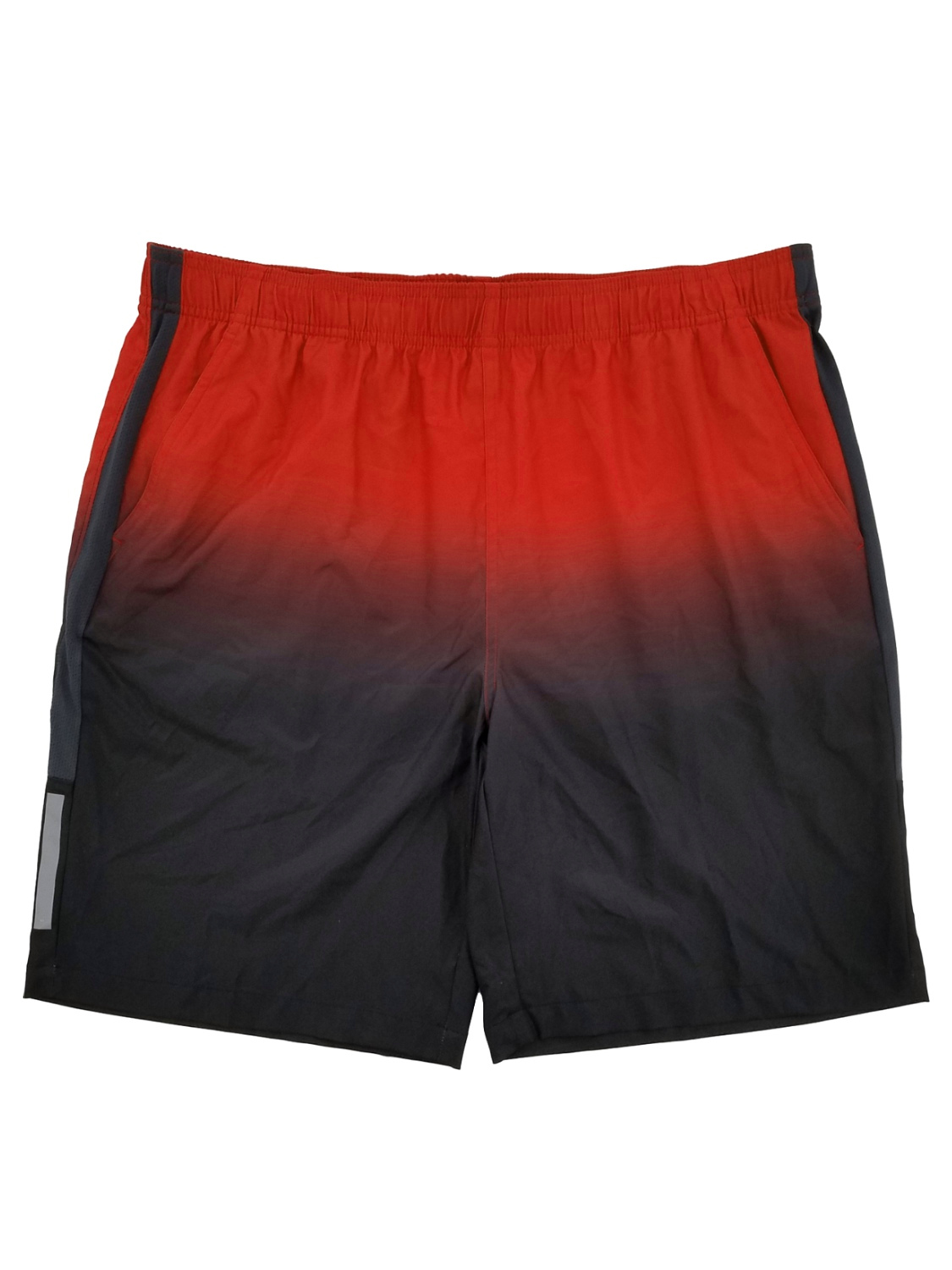 red and black swim trunks