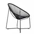 thumbnail image 3 of Indoor Outdoor Lounge Chair with Pear Shape Woven Seat, Black, 3 of 5