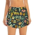 thumbnail image 2 of Balery Colorful Hippie Pantalones cortos deportivos para mujer con forro y dos bolsillos, elásticos, para entrenamiento, gimnasio, yoga-X-Large, 2 of 7