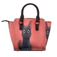thumbnail image 2 of Zufioo Cute Black Kitten Cartoon Print Leather Rivet Shoulder Bag, Microfiber PU Leather Adjustable Shoulder Strap Handbag, Ideal Gift for Women-One Size, 2 of 6