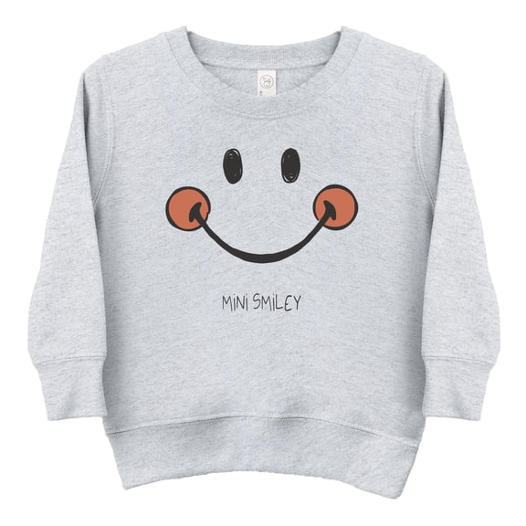 Mini Smiley Smile Outline - Toddler Graphic Sweatshirt