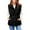 Black, variant on Lovskoo 2024 Womens Winter Coats Quilted Puffer Vest Sleeveless Solid Color Cotton Padded Cardigan Coat Zipper Top Stand Collar Casual Coat Jacket Black