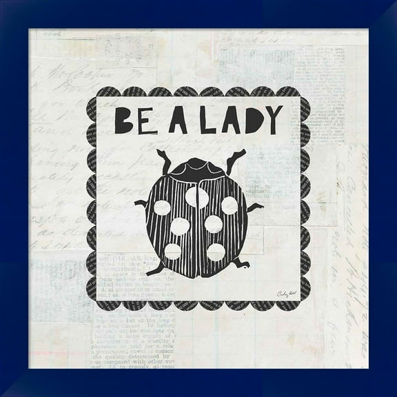 Great Art Now Ladybug Stamp Be A Lady by Courtney Prahl, Framed Wall Art, 14W x 14H