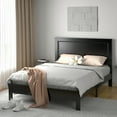thumbnail image 5 of Gymax Full Size Bed Frame Platform Slat High Headboard Bedroom Rubber Wood Leg Black, 5 of 10