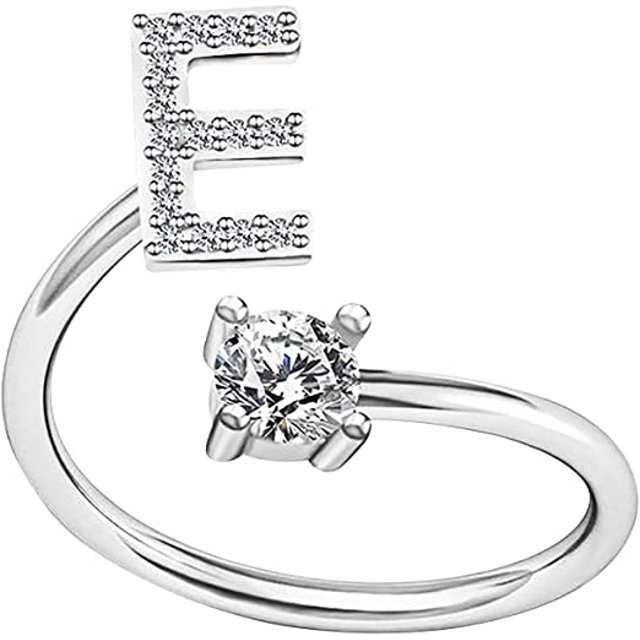 Letter Open Ring Adjustable Women Rings ,Adjustable Fashion Premium Letter Ring Suitable For Girlfriend And Wife E