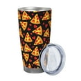 thumbnail image 2 of Salouo Cartoon Pizza Print 20oz Tumbler with Lid,Stainless Steel Vacuum Insulated Tumbler Durable Insulated Coffee Mug Thermal Cup with Splash Proof Sliding Lid-Straw Three-piece Set, 2 of 8