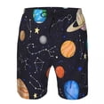 thumbnail image 2 of Men's Beach Short Swim Shorts Solar System Space Planets Universe Surfing Sport Board Shorts Swimwear, 2 of 6