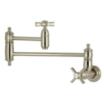 Kingston Brass KS3108ZX Millennium Two-Handle 1-Hole Wall Mount Pot Filler Faucet in Brushed Nickel