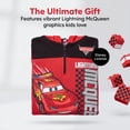 thumbnail image 4 of Disney Cars Big Boys' Fleece Quarter-Zip Hooded Sweatshirt Red Lightning McQueen, 4 of 4