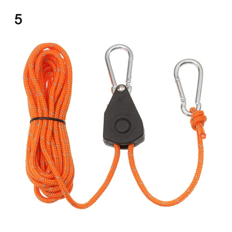 5m Length Awning Wind Rope Camping Tool Lights Lifting Adjustable Rope  Fastener Ratchet Hangers Tent Rope Tensione Fixed Buckle Pulley 5 