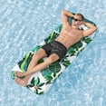 thumbnail image 2 of H2OGO! Blissful Drifter Fabric Floating Mat - 72" x 28.5", Tropical, Inflatable Pool Lounger, Pillow Cushion, Removable Washable UPF Cover, Water Play, 2 of 8