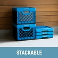 thumbnail image 6 of CleverMade Collapsible Milk Crate, Stackable Storage Bin - 6 Gal Red, 3 Pack, 6 of 7