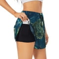 thumbnail image 3 of Running Shorts for Women, Artistic Turtle Earth Workout Athletic Shorts with Pockets, Lounge Yoga Shorts Women, 3 of 7
