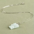 thumbnail image 3 of HOOUN Burmese Jade Cat Pendant Jadeite 925 Silver Natural Jewelry White Necklace, 3 of 4