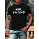 thumbnail image 1 of Camiseta de manga corta con cuello redondo y gráfico con eslogan estampado para hombre, 1 of 6