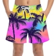 thumbnail image 2 of Boys Swim Trunks Summer Elastic Waist Board Beach Shorts Casual Printed Vacation Surfing Swimming Trunks with Pockets, 2 of 8
